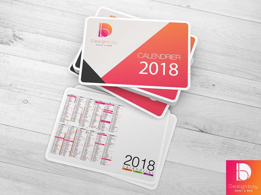 Calendrier au format carte de visite