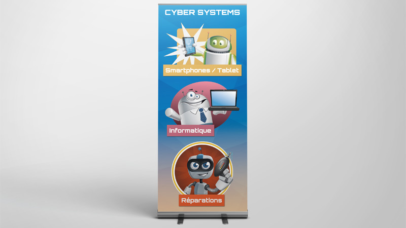 Roll'up Cyber Systems - Décoration boutique Centre commercial de Saint-Quentin en Yvelines