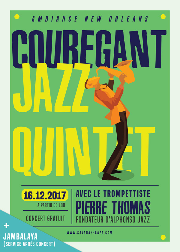 Affiche de concert - Courégant Jazz Quintet