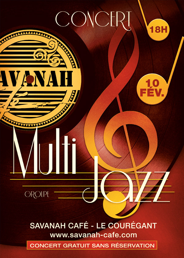 Affiche de concert - Courégant Jazz Quintet