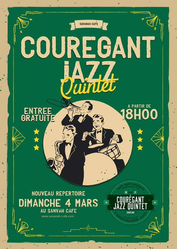 Affiche de concert - Courégant Jazz Quintet