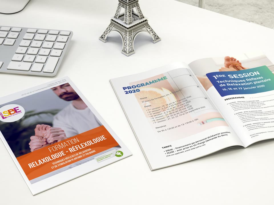 Réalisation de brochures (formations Réflexologie)