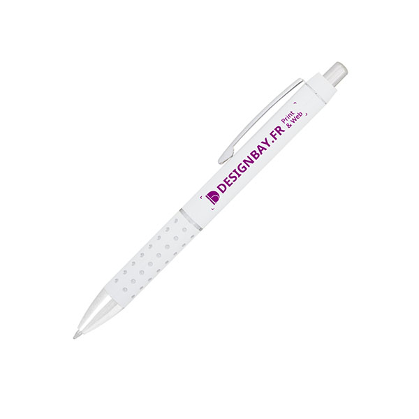 bu102 Stylo-bille Bling blanc