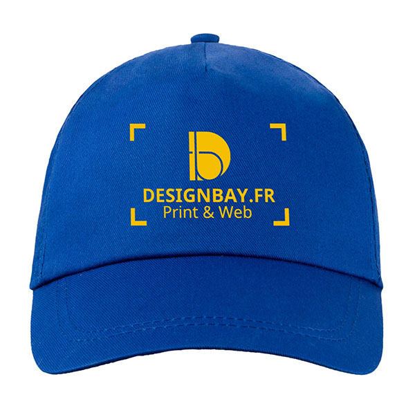 ca39 Casquette en coton unicolore Basic bleu