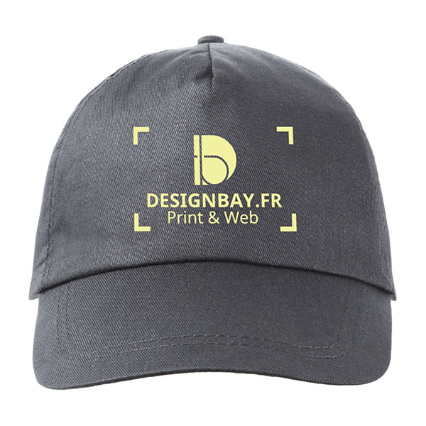 ca39 Casquette en coton unicolore Basic gris
