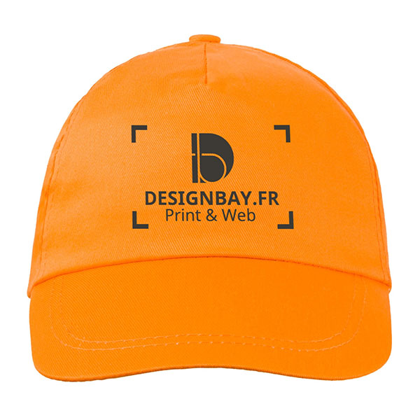 ca39 Casquette en coton unicolore Basic orange