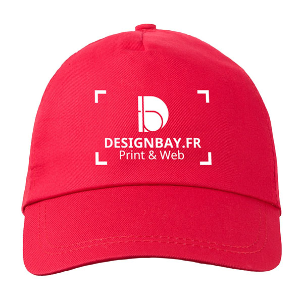 ca39 Casquette en coton unicolore Basic rouge