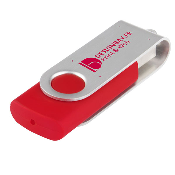 ht76 Clé USB basique rotative de 4 Go rouge vif