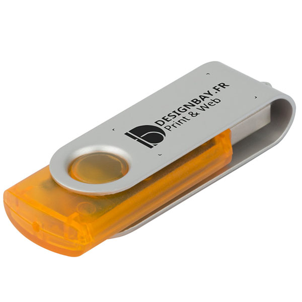 ht80 Clé USB rotative translucide de 4 Go orange