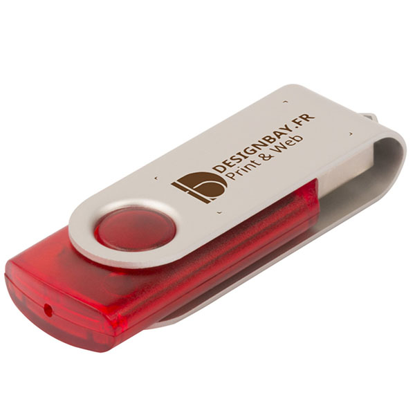 ht80 Clé USB rotative translucide de 4 Go rouge