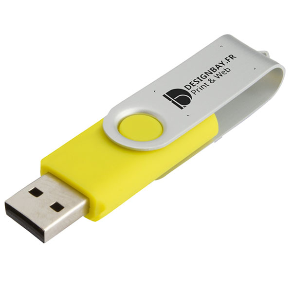 ht82 Clé USB basique rotative de 8 Go jaune