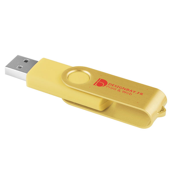 ht83 Clé USB effet métallisé 2 Go jaune