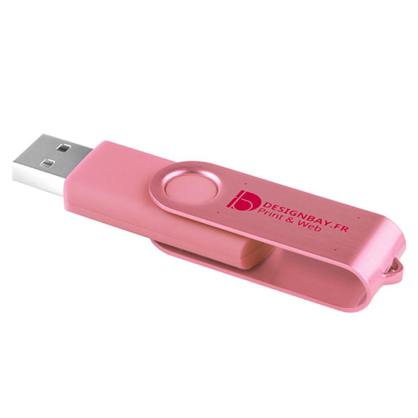 ht83 Clé USB effet métallisé 2 Go rose