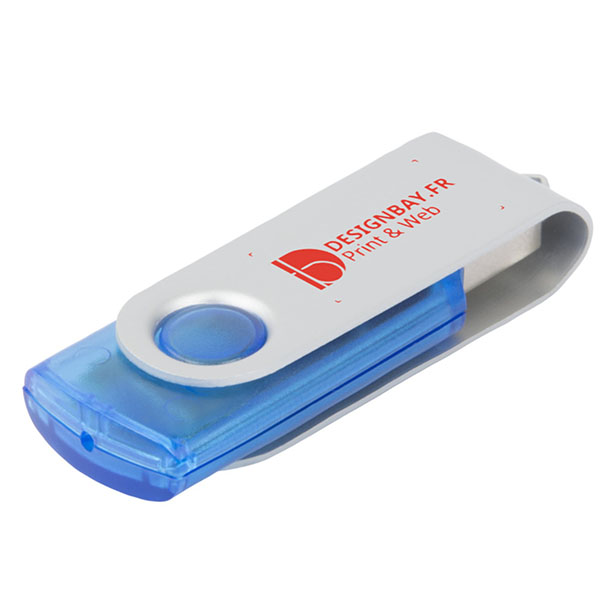 ht84 Clé USB rotative translucide de 2 Go bleu