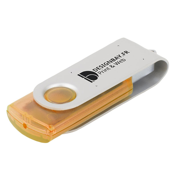 ht84 Clé USB rotative translucide de 2 Go orange