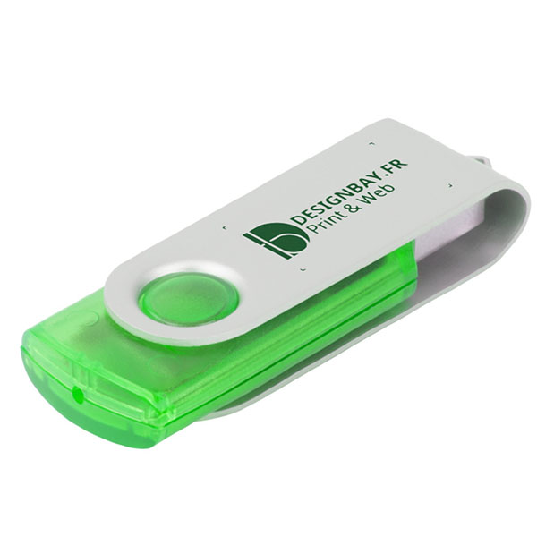 ht84 Clé USB rotative translucide de 2 Go vert