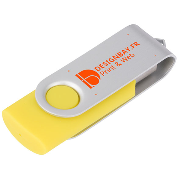 ht86 Clé USB basique rotative 2 Go jaune