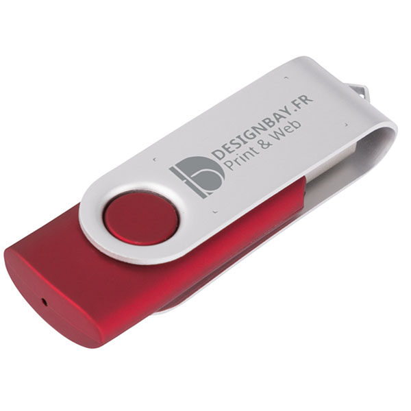 ht86 Clé USB basique rotative 2 Go rouge foncé