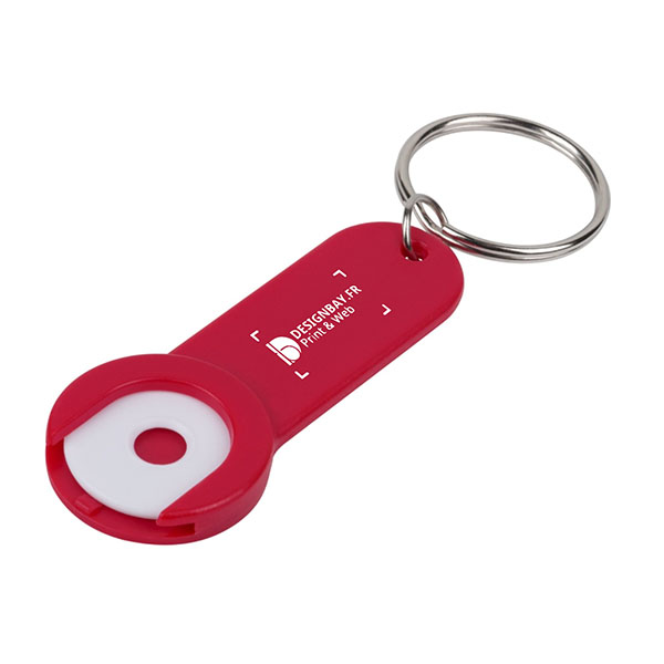 ma138 Porte-clés avec jeton Shoppy rouge