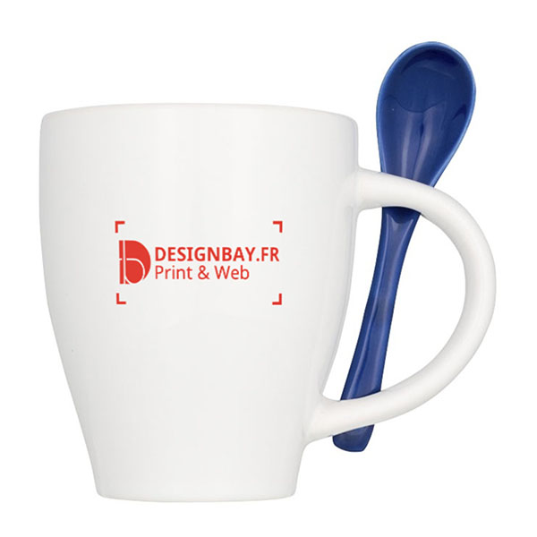 mu123 Tasse Nadu avec cuillère bleu