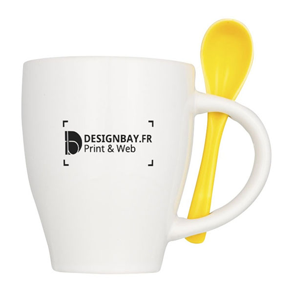 mu123 Tasse Nadu avec cuillère jaune