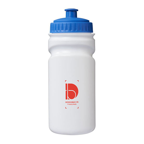 mu134 Bouteille de sport blanche Easy Squeezy bleu