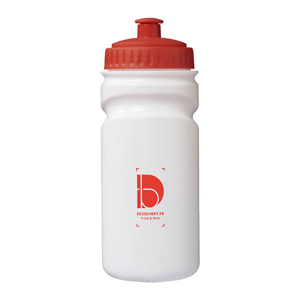 mu134 Bouteille de sport blanche Easy Squeezy rouge