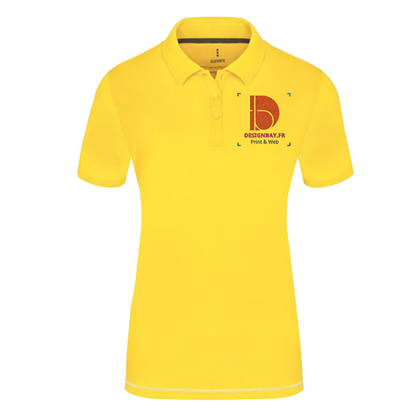 po12 Polo femme à manches courtes Unicolore Calgary Jaune