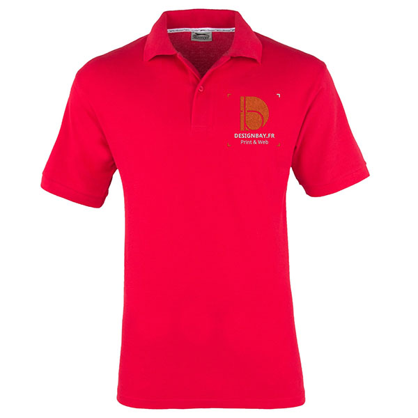 po13 Polo à manches courtes pour homme Forehand Rouge