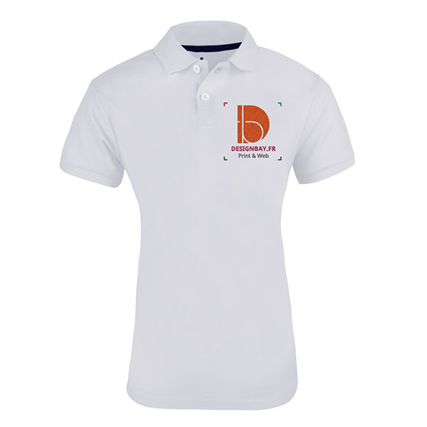 po16 Polo homme à manches courtes Unicolore Calgary Blanc