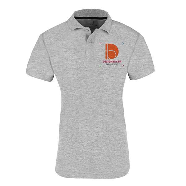 po16 Polo homme à manches courtes Unicolore Calgary Gris sport