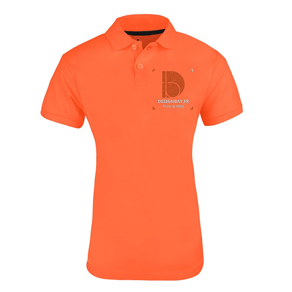 po16 Polo homme à manches courtes Unicolore Calgary Orange