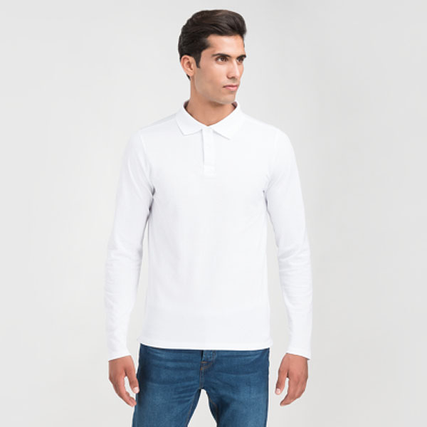 po18 Polo homme à manches longues Unicolore Oakville 1