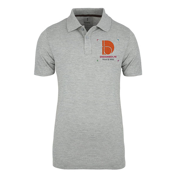 po20 Polo homme manches courtes Seller Gris sportif