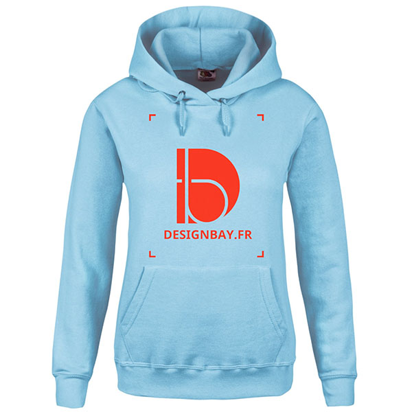 sw31 Sweat à capuche femme unicolore Classic bleu clair