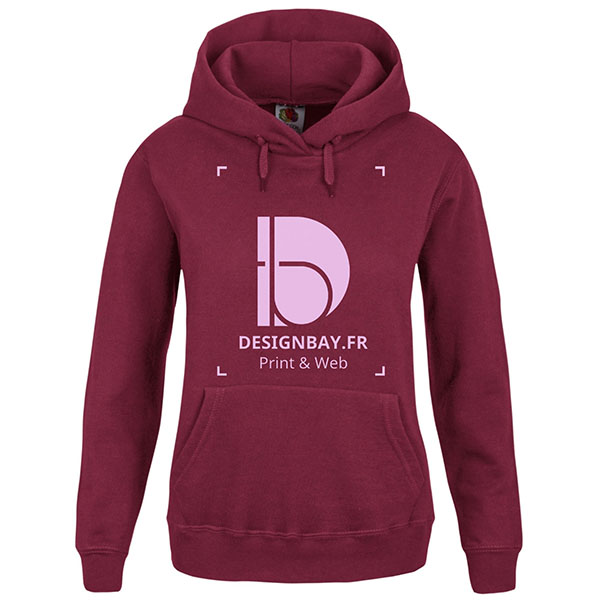 sw31 Sweat à capuche femme unicolore Classic bordeau