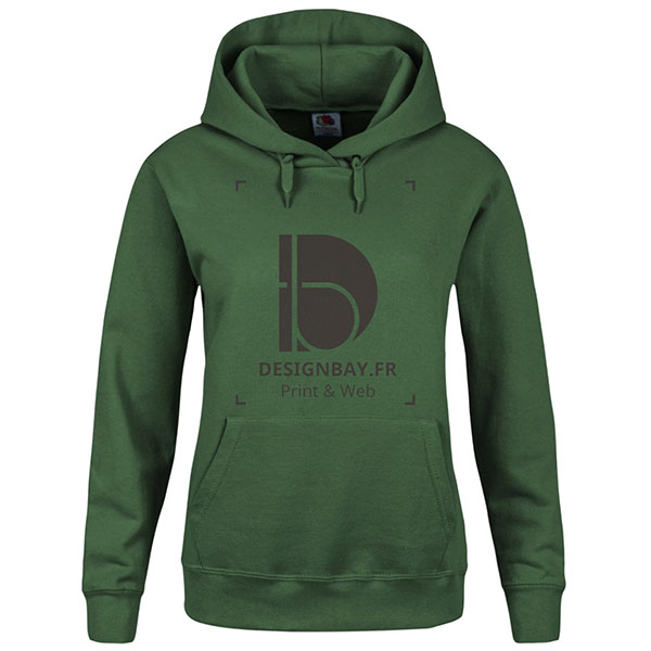 sw31 Sweat à capuche femme unicolore Classic vert