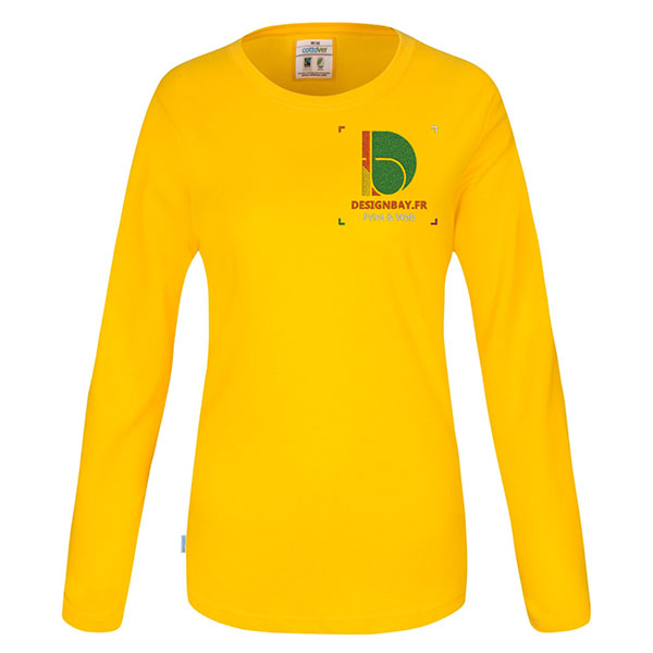 ts04 T-shirt à manches longues femme GOTS jaune