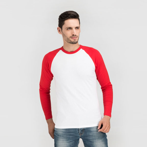 ts05 T-shirt homme à manches longues Uni Baseball