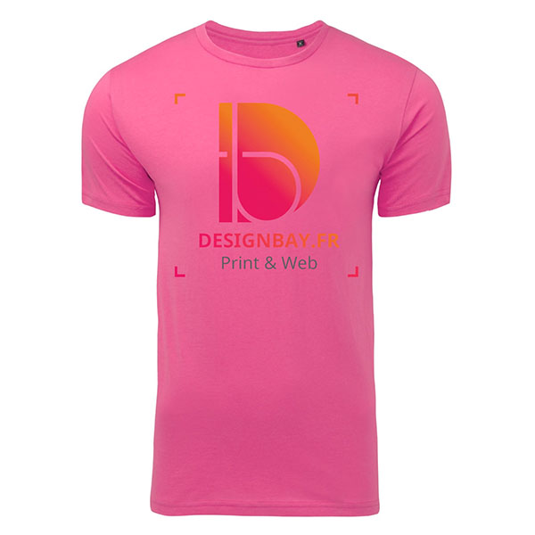 ts08 T-shirt homme coton biologique fushia