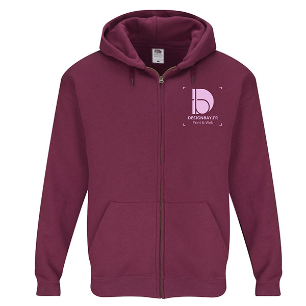 ve27 Veste de survêtement à capuche Unicolore Premium mauve