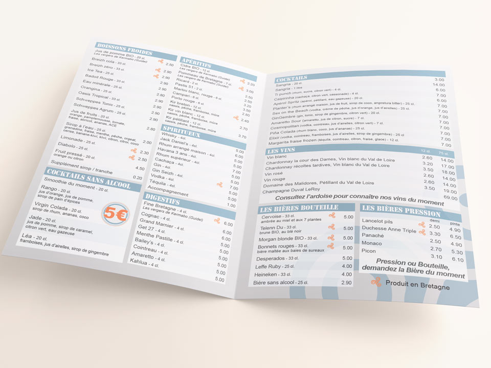 carte de menus